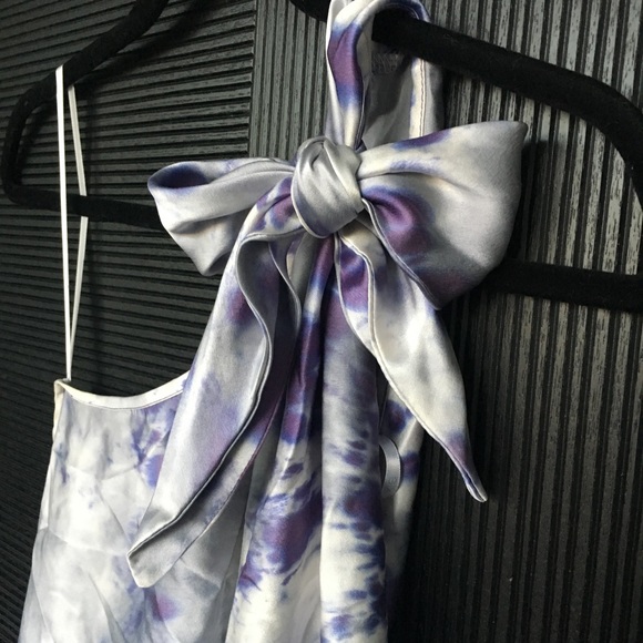 Alexie Tie-Dye One Shoulder 100% Silk Dress - Picture 2 of 3